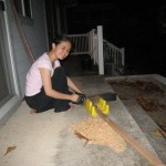 Sawing the maple