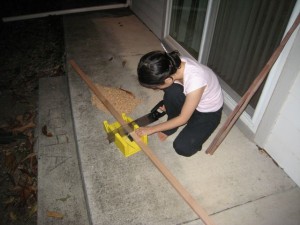 The maple was much easier to saw through than the red oak