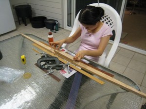 Placing the riser with glue on